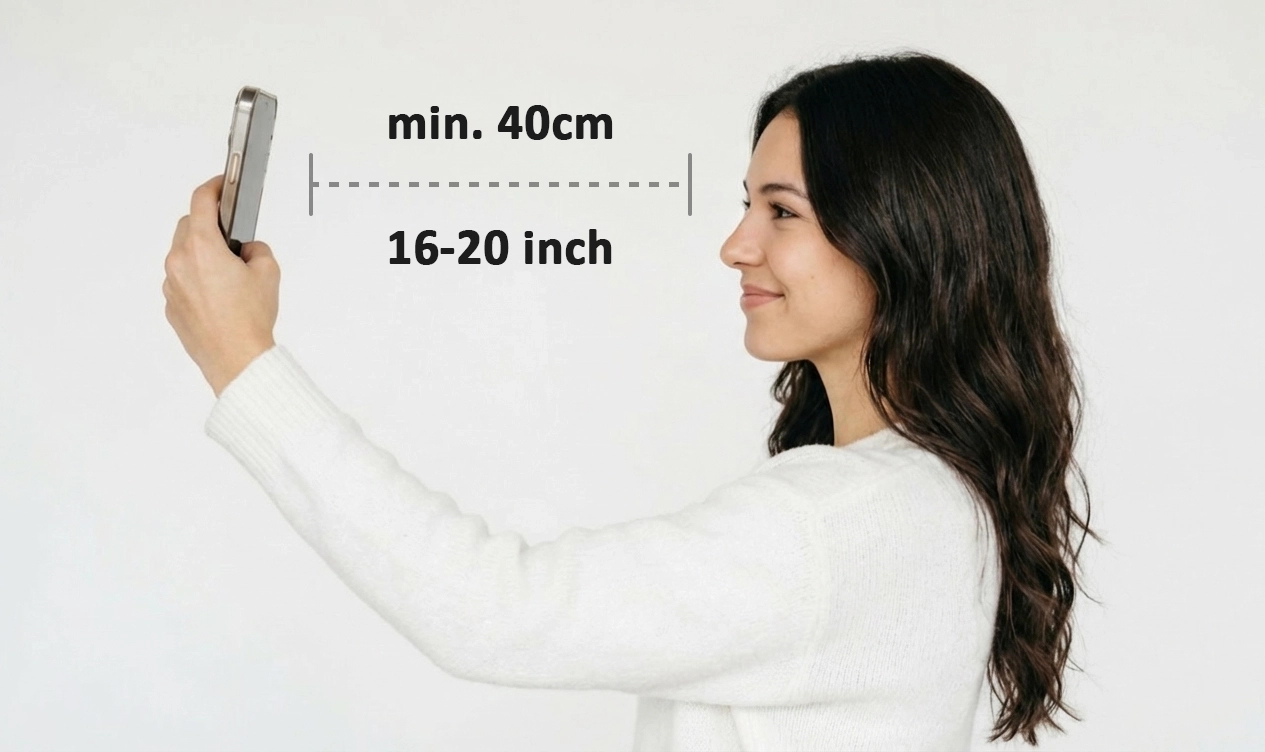 Distance correcte pour prendre une photo d'identité avec son smartphone