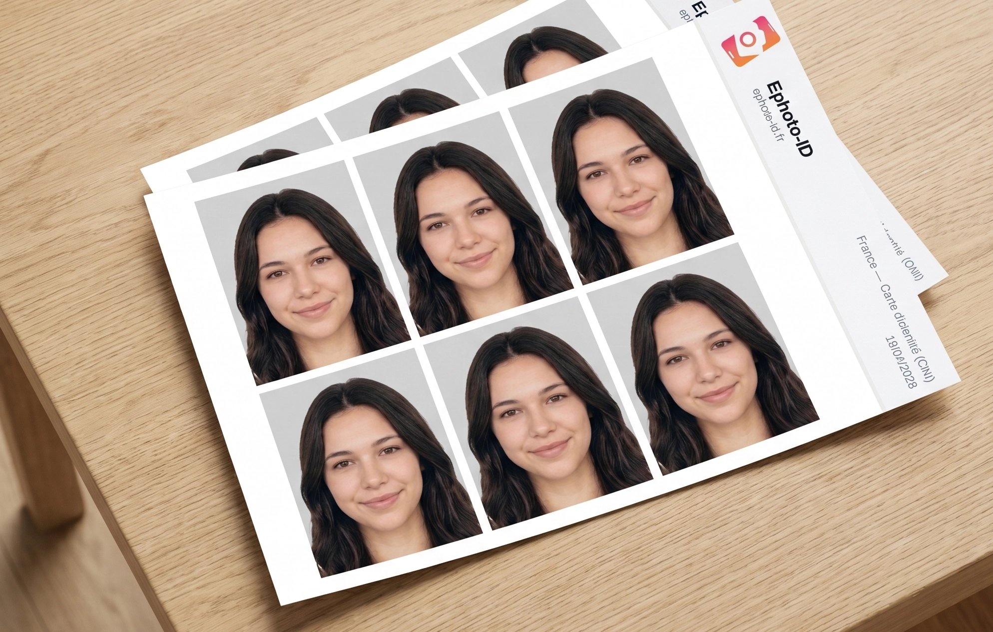 Planche photo d'identité 10x15cm imprimée sur papier photo premium