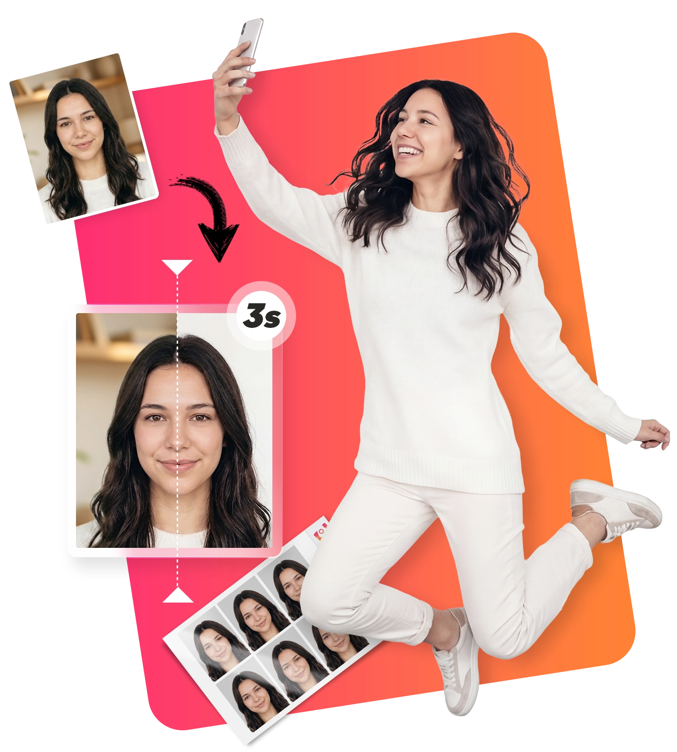 Photo d'identité en ligne réalisée avec un smartphone — résultat conforme ANTS